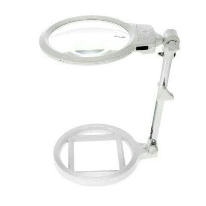 

Foldable Magnifier/Kaca Pembesar Duduk 6X Loupe + 2 Led Kualitas Terbaik Harga Termurah