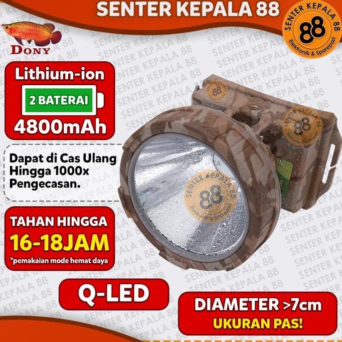 Senter Kepala Dony Ms 305 Socool 15 Watt 15W 15 W Qled Led T6 Super Terang Gunung Senter Kepala Dony