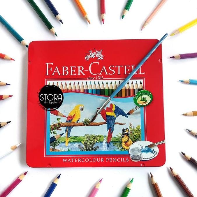 

Faber Castell 24 Watercolour / Pencil Pensil Warna Kemasan Kaleng