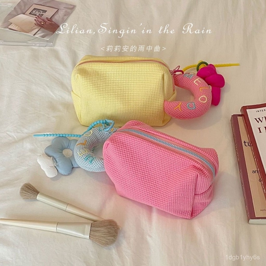 

Cream pencil case ins Student Style Stationery Bag Pencil Case Cute Girls Creative Storage Bag Junior High School Stationery Box TPAG