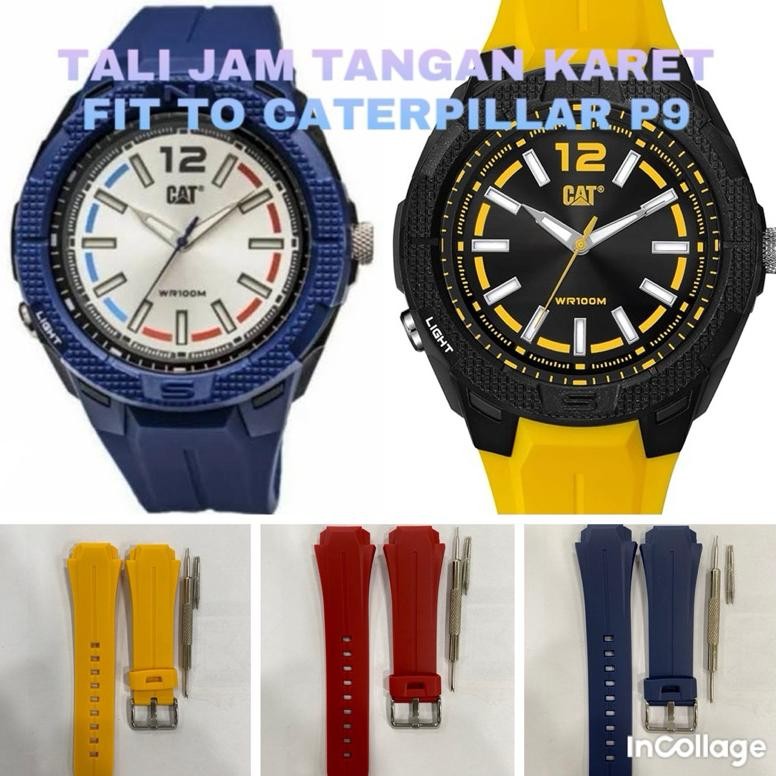 (Terbaru) Strap/Tali jam tangan karet Caterpillar P9 All series (Terlaris)