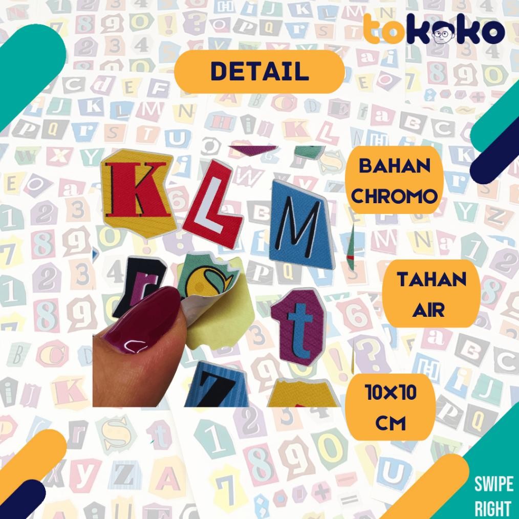 

NOG Stiker Chromo Waterproof Huruf Aesthetic Alphabet Kapital Kecil Angka Retro untukDekorasi Viral Kekinian Terbaru 2025 ST-16
