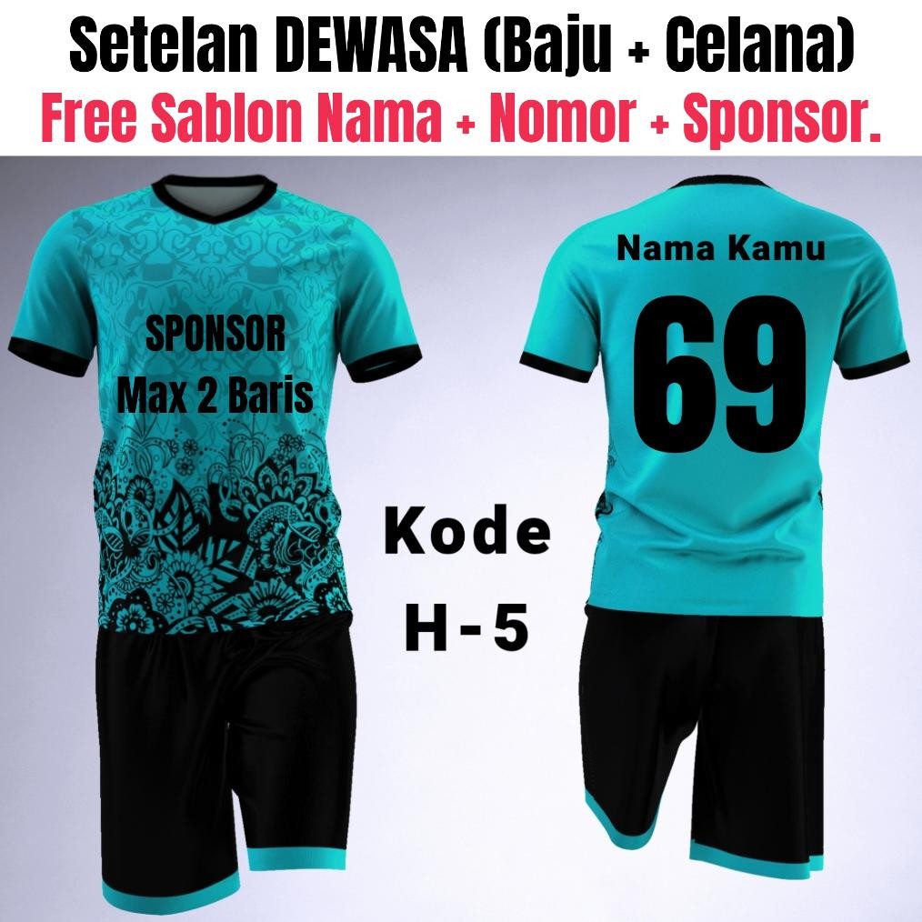 (Terbaru) Free Custom Nama No Sponsor Jersey Futsal Dewasa | Baju Futsal Dewasa Premium Free Sablon 