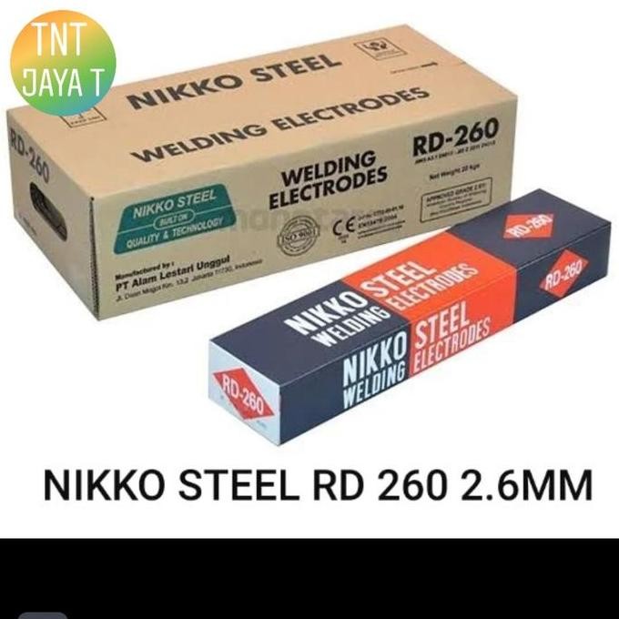 KAWAT LAS NIKKO STEEL RD 2.6MM 5 KG / KAWAT LAS BESI NIKKO RD 260 2.6MM / NIKKO 2.6MM ORIGINAL DAN T