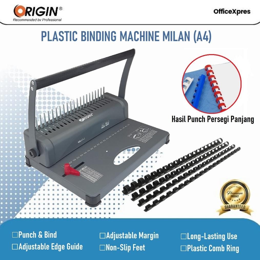 

Mesin Jilid Spiral Plastik Binding A4 Milan / Mesin Binding A4 Milan 2 ORIGIN / Binding Machine A4