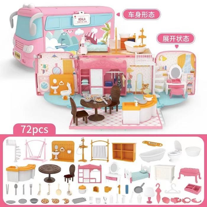 Mainan Anak Bus Like Silvanian Koala Diary Doll House