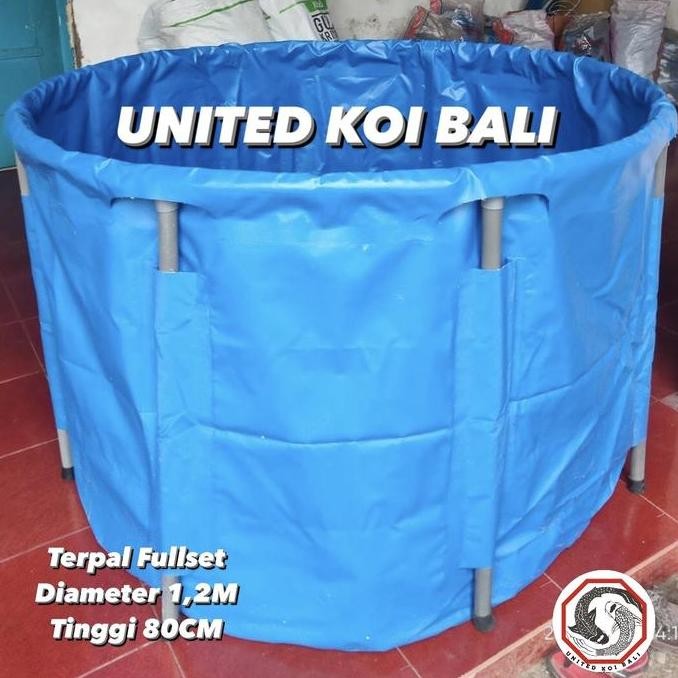 KOLAM TERPAL VET BULAT ORCHID FULLSET TERPAL IKAN KOI DIAMETER 1,2M