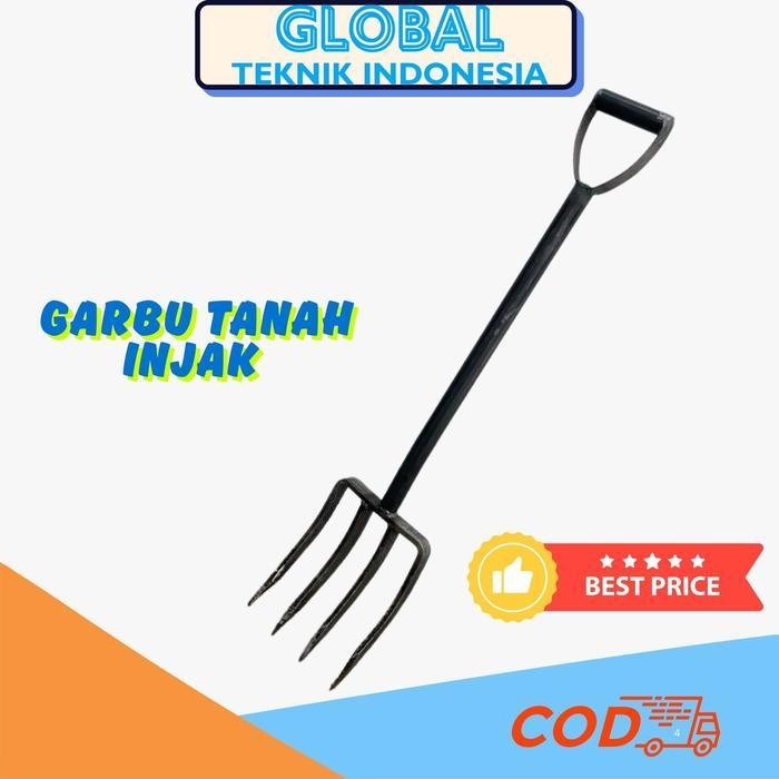 GFT Garpu Tanah Injak Baja Asli Super Tebal Mata Empat - Garpu Tanah Kualitas Super Mantap Full Baja