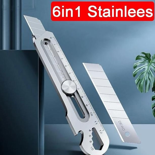 

Quality 6In1 Pisau Cutter 18Mm Multifungsi Baja Cuter Besi Stainless Besar 10Pc Mata Pisau Cutter Pisau Pemotong Kertas BisaCod