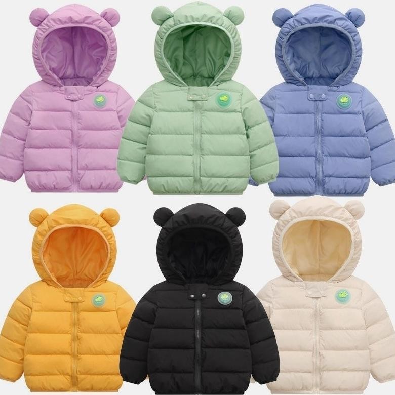 JAKET WINTER ANAK LED PIN GAMBAR CROCODILE | KIDS WINTER JACKET WITH CROCODILE LED PIN | JAKET MUSIM