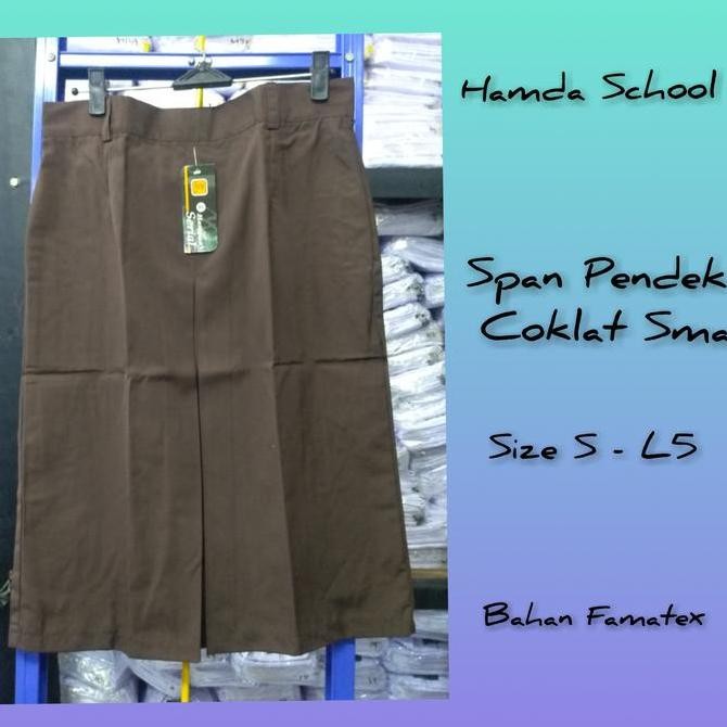 Rok Span Pendek Coklat Sma Seragam Sekolah