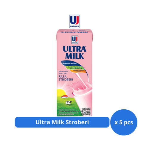 

Ultra Milk Stroberi 250ml x 5 pcs