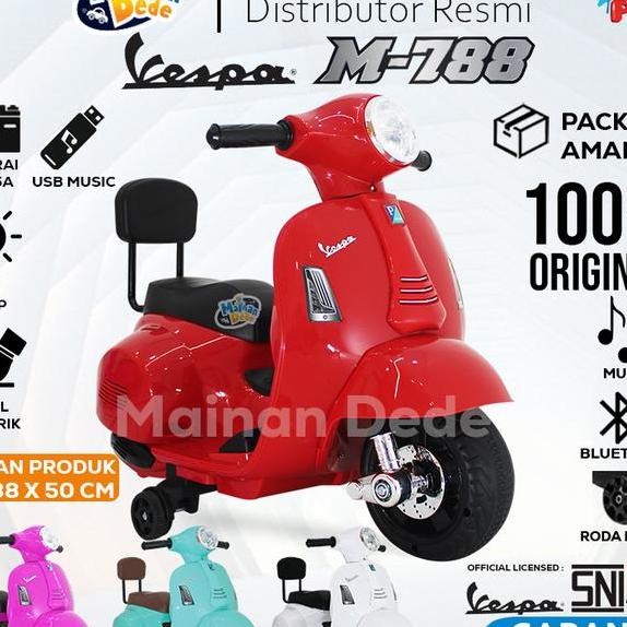 Mainan Motor Aki Anak Pmb 788 M788 M788 Pmb 399 Box Vespa Lisensi