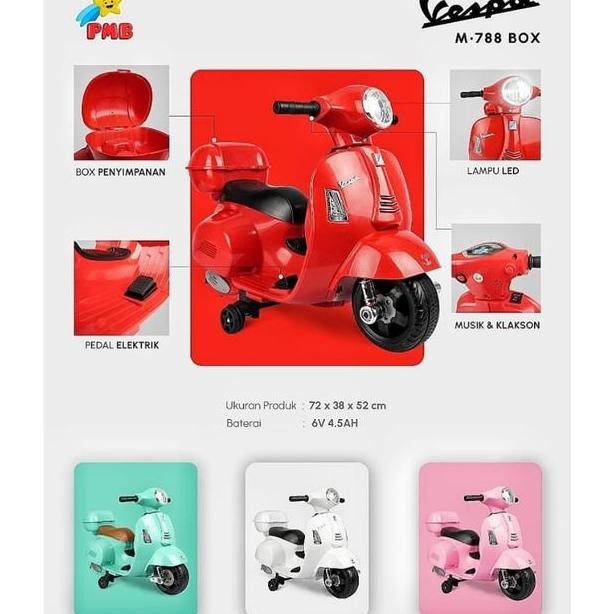 Mainan Motor Aki Anak Vespa Motor Vespa Anak M788