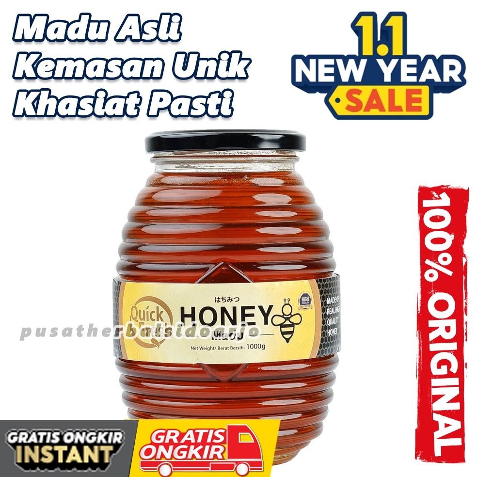 

(Terbaru) Madu Quick Fresh 1kg Jar Madu Lokal Ternak Original Enak Manis Segala Usia (Terlaris)