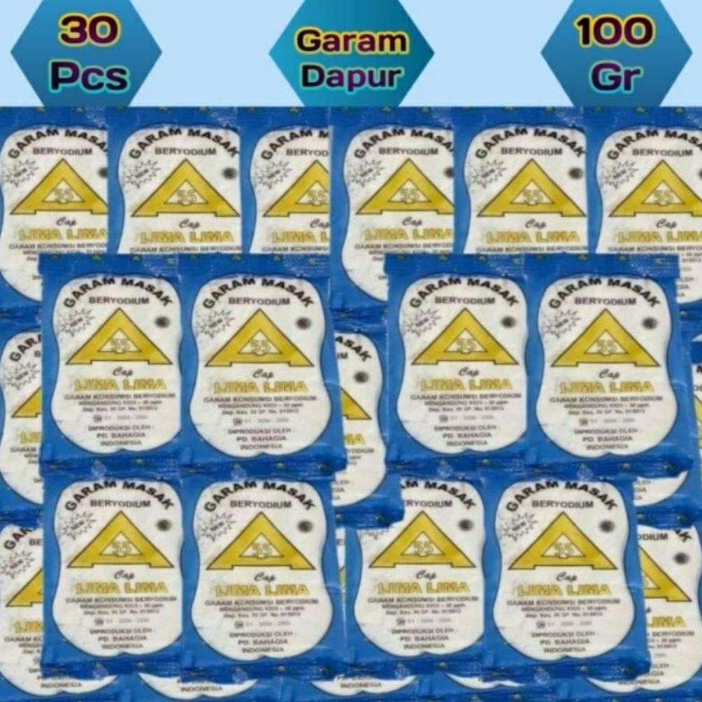 

(Terbaru) promo garam masak halus/garam beryodium 30 pcs 100gr per pcs (Terlaris)