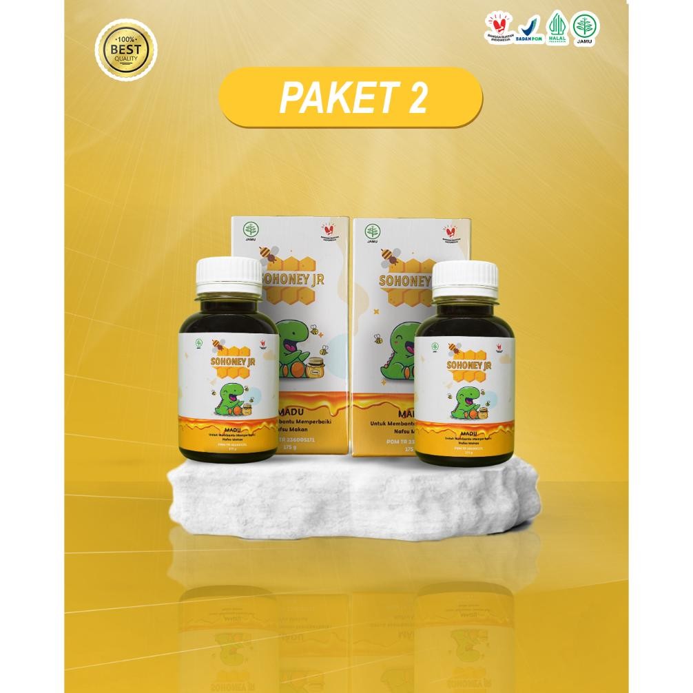 

(Terbaru) Sohoney Jr - Multivitamin Penambah Nafsu Makan Anak paket 2 Box - Madu (Terlaris)