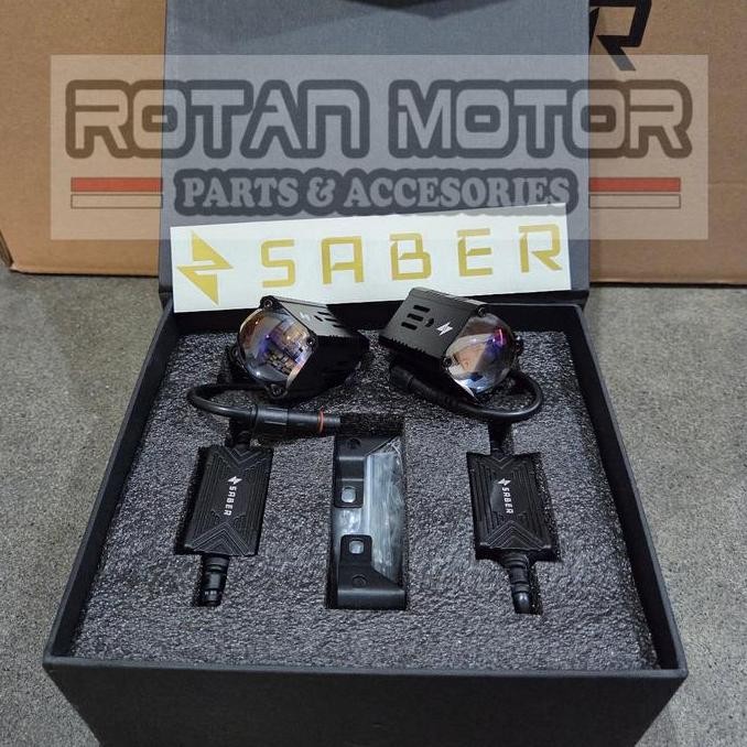 R Mini Projie Saber Sr1 Nano S /  Saber Sr 1 Nano S Blue Lens 2X30W / Lampu Tembak Saber Sr1 Nano S