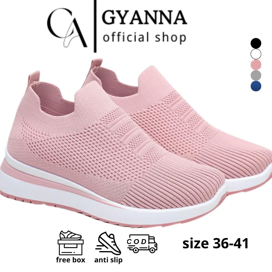 Gyanna Sepatu Rajut Wanita Korea Tanpa Tali Best Quality A3303