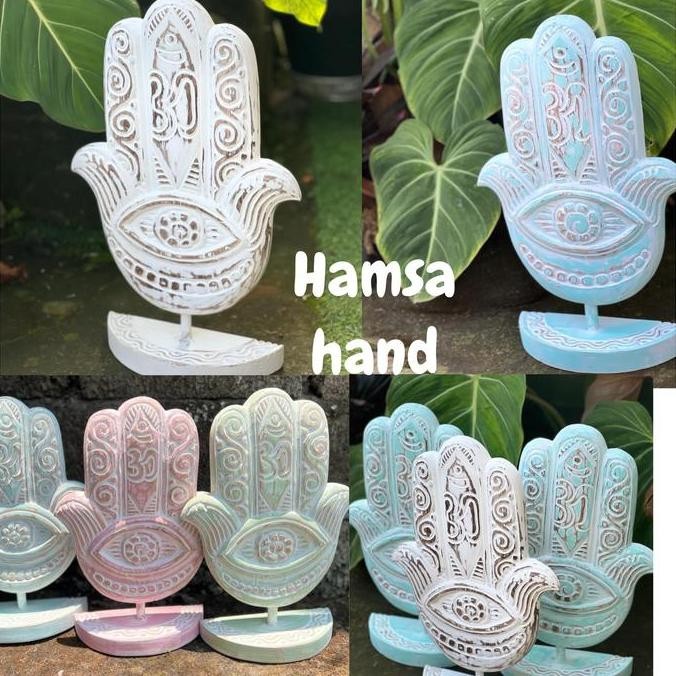 ```````] Pajangan Hamsa hand 25 x 35 cm  - Patung Tangan Jimat Hamsa hand - Hamza hand - hand sculpt