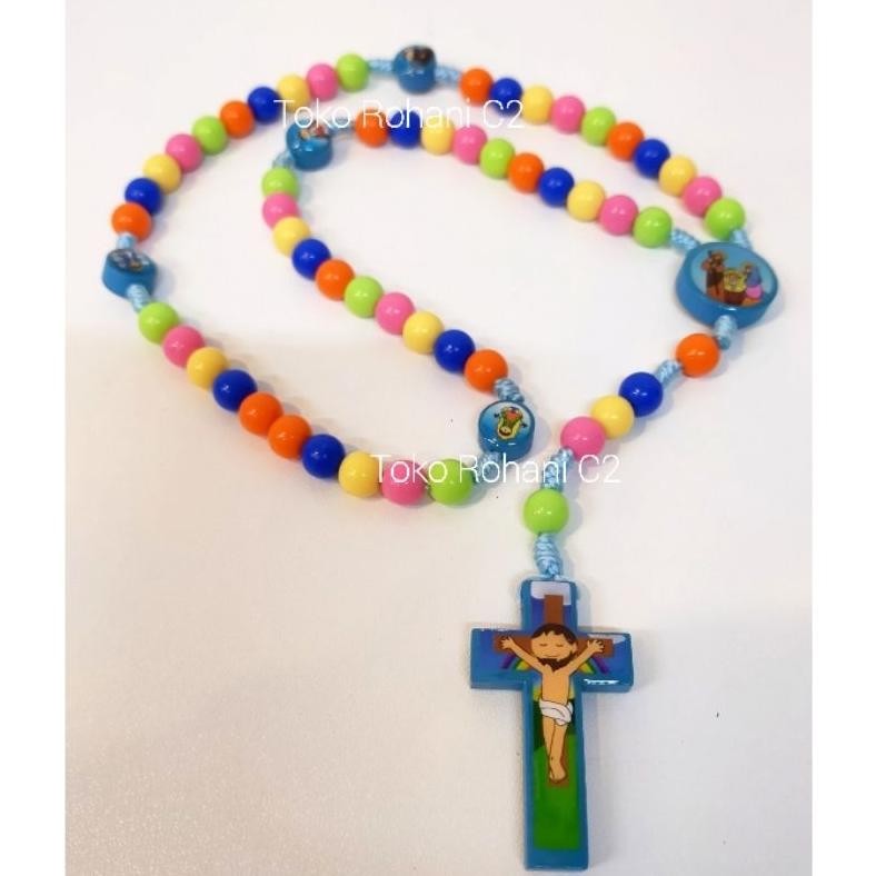 Viral Fx-2 Uk-75 Rosario Anak Misioner 30Cm - Rosario Anak - Rosario Misioner - Kalung Rosario Viral