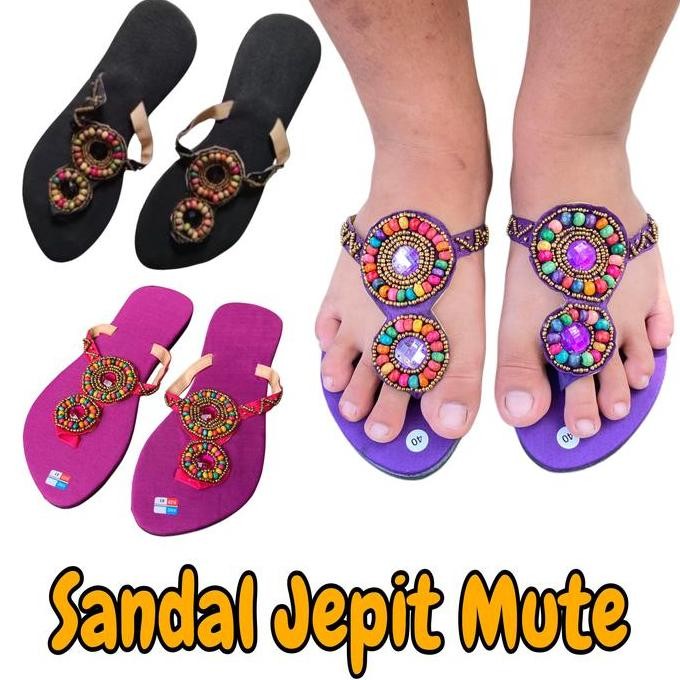 cusss order] Sandal Mute Bali Sandal Jepit  Bali Sandal Mote Sandal Manik Manik Sandal Unik Sandal A