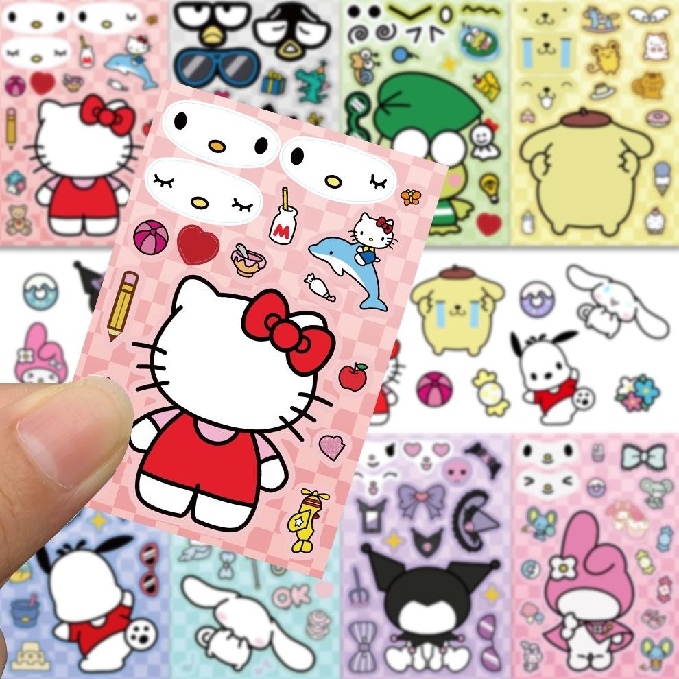 

COD [8PCS]Stiker Pack Sanrio DIY Anak Puzzle Decal Anti Air- Sticker Aesthetic Buku Journal Koper Casing HP Laptop Helm QNM-28