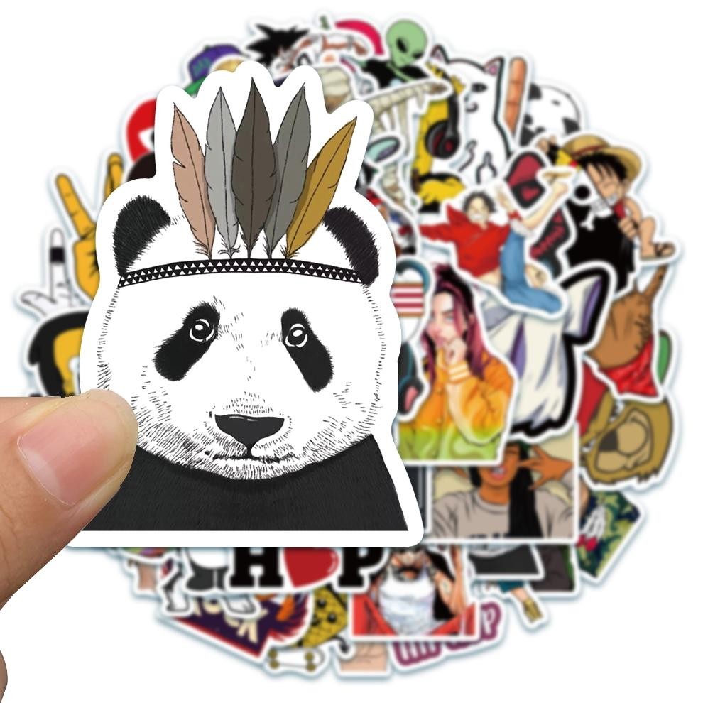 

COD [50PCS]Stiker Pack Hip Hop Lucu Merek Mode Decal Vinyl Anti Air- Sticker Aesthetic Buku Journal Koper Casing HP Tablet Laptop Helm Motor KOM-58
