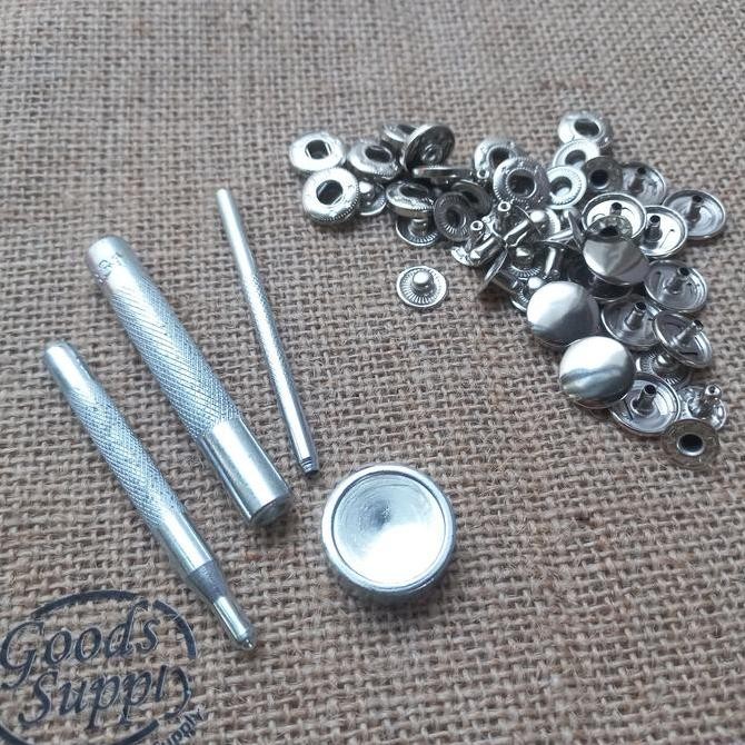 

favorit] 12 Sets Metal Snap Button + Installation Tools Package | Paket 12 pcs Kancing Jepret Cetet + Alat Pasang
