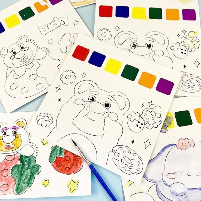 

Sd83 Cute Water Color Painting Buku Gambar Cat Air Anak Tema Imut Sd83