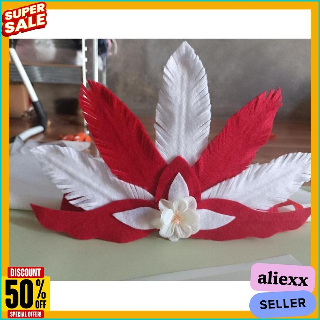 Bando Agustus / Bando merah putih / Bandana pawai / Bando anak / bando bunga