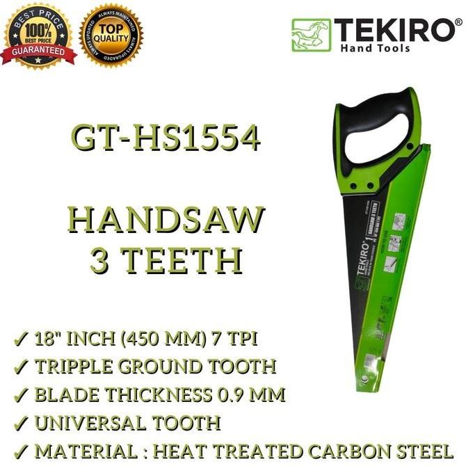 TEKIRO GERGAJI TANGAN GAGANG TPR 18 INCH 3 MATA GERGAJI KAYU Tekiro Gergaji Kayu 3 Mata 18 Inch  Tek