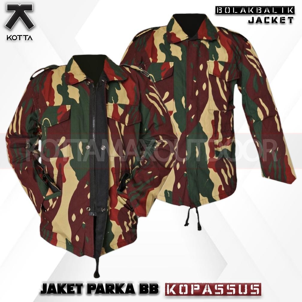 Terlaris JAKET PARKA LORENG KOPASSUS - JAKET BOLAK BALIK PARKA LORENG KOPASSUS - JAKET PARKA LORENG 