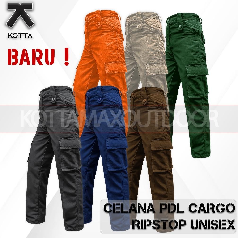 Update Celana Tactical PDL Pria Orange Hitam Lapangan Polri Satpam Brimob Polisi Khaki Ripstop Unise