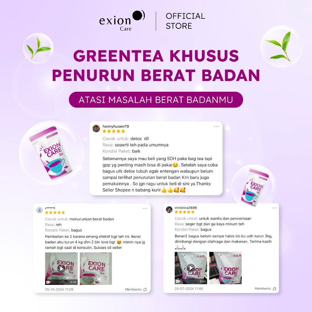 

Terlaris Exioncare Tea Purple Series 1 Pouch - Isi 50gr | Teh Diet | Teh Detox | Teh Pelangsing | Slimming Tea | Detox Herbal Sistem Pencernaan ,.