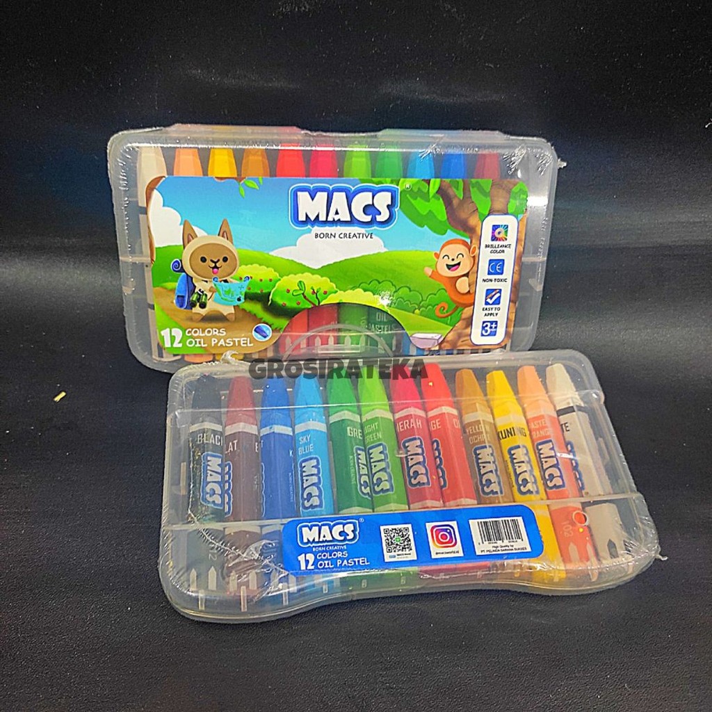 

KRAYON, CRAYON OIL PASTEL MACS OP 12 WARNA