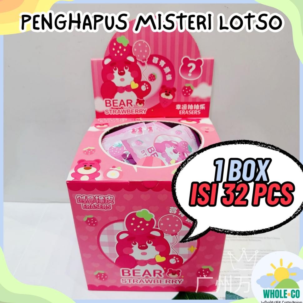 

1 Box Isi 32 Pcs Penghapus Misteri Paket Lotso Kter Beruang Pink Lucu Unik Imut Ter Grosir Cod Er 1112