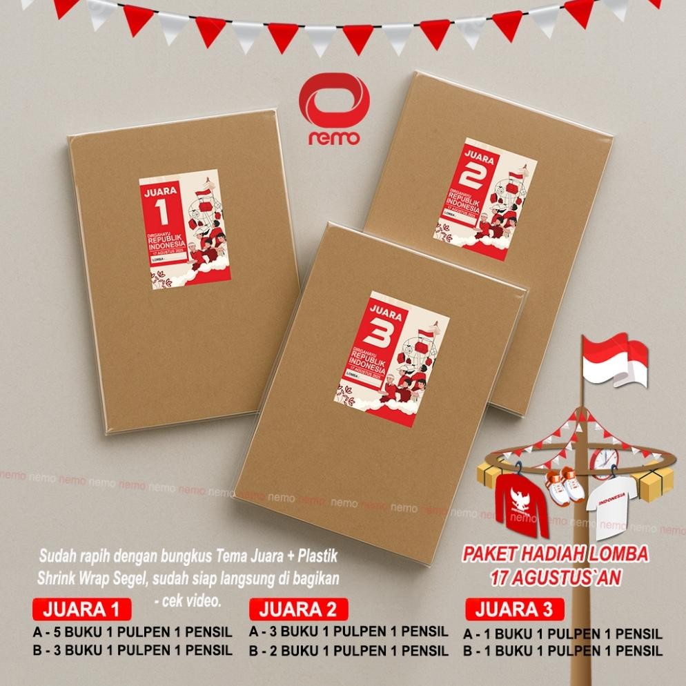 

Tr21 Hadiah Lomba 17 Agustus - Hadiah Hut Ri Paket Buku Atk Murah - Coklat