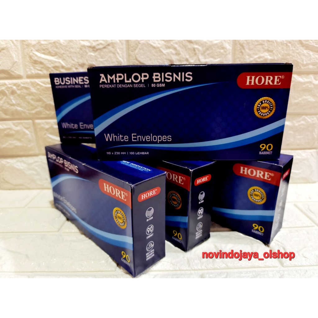 

5PAK AMPLOP BISNIS PUTIH MEREK HORE 80GSM 110X230MM ISI 100 LEMBAR/PAK TERLARIS