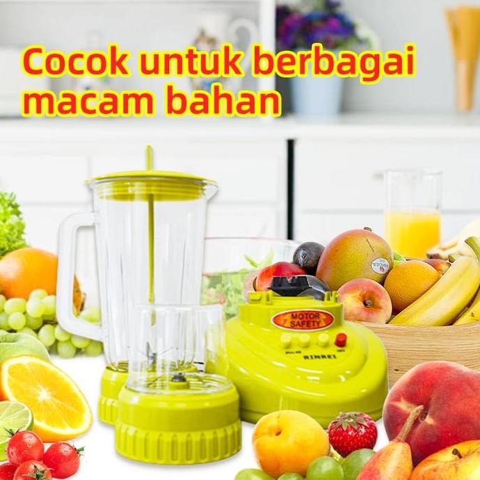 RINREI COD Blender 3in1 PLASTIK ANTI PECAH,Bahan Asli Indonesia,1500W Kuat & Tanpa Kimia,Chopper Dag