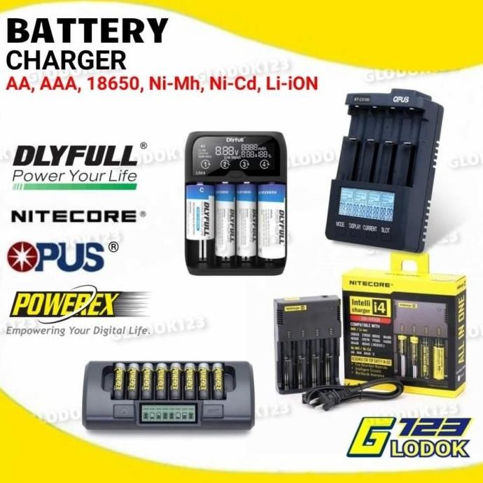 PROMO DISKON - Fast Intelligent LCD Charger Battery Cas Nitecore Powerex Opus Dlyfull