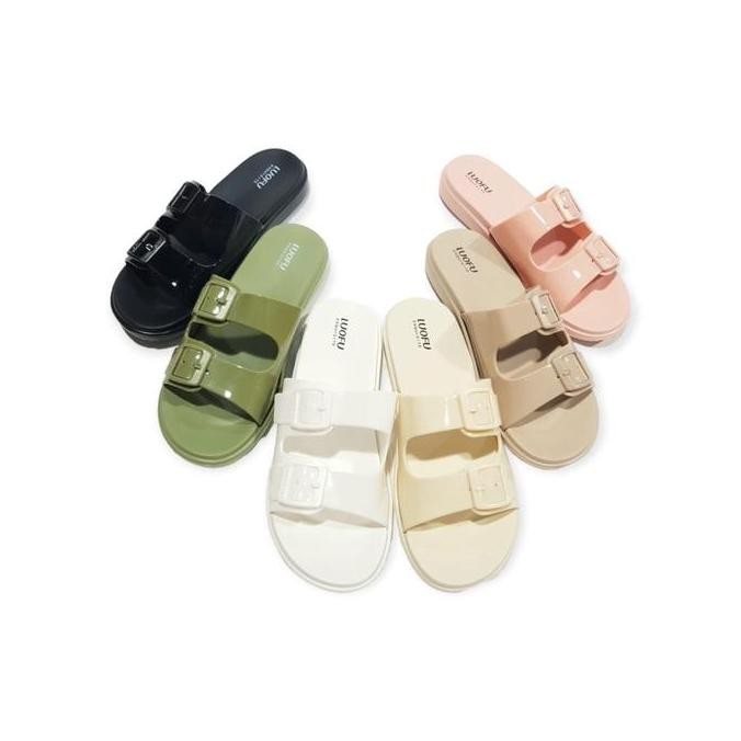 

Luofu Sandal Selop Wanita Karet Ban 2 Empuk Ringan E7188-6WP (N4) LS