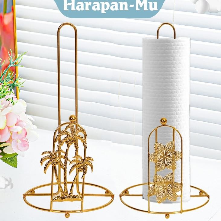 Tempat Tisu Besi Emas Gaya Nordik Tempat Tissue Kreativitas Dapur Roll