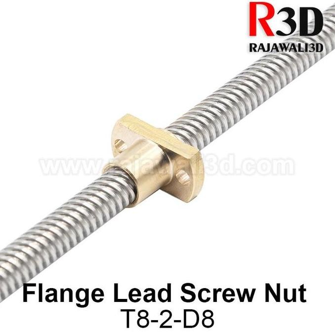 T8 leadscrew nut Pitch 2mm Lead 8mm Brass T8x8mm Flange Lead Screw Nut