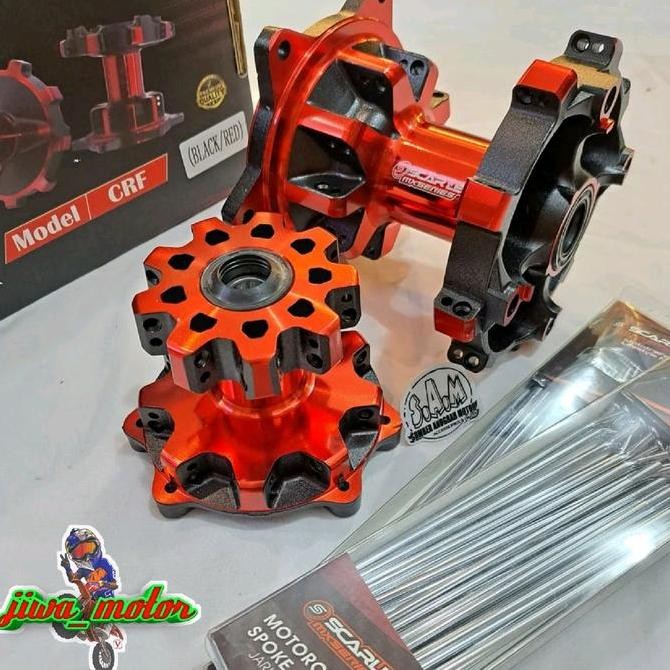 tromol SCARLET motor CRF 150 L hole 36 two tone warna merah hitam biru gold Original