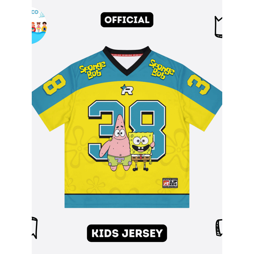 GK | Kaos Jersey Anak Number 38 Laki Laki Bahan DryFit Brazil Full Printing Casual Rugby Retro Stree