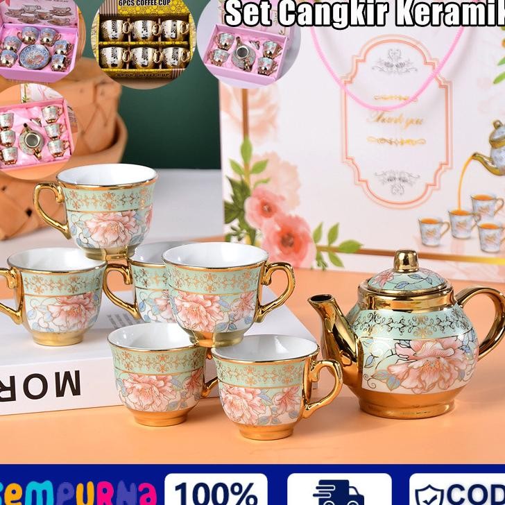 Set Cangkir Dan Piring Keramik Eropacangkir Keramik Set 6 In 1 12Pcs European Style Hampers Ramadhan