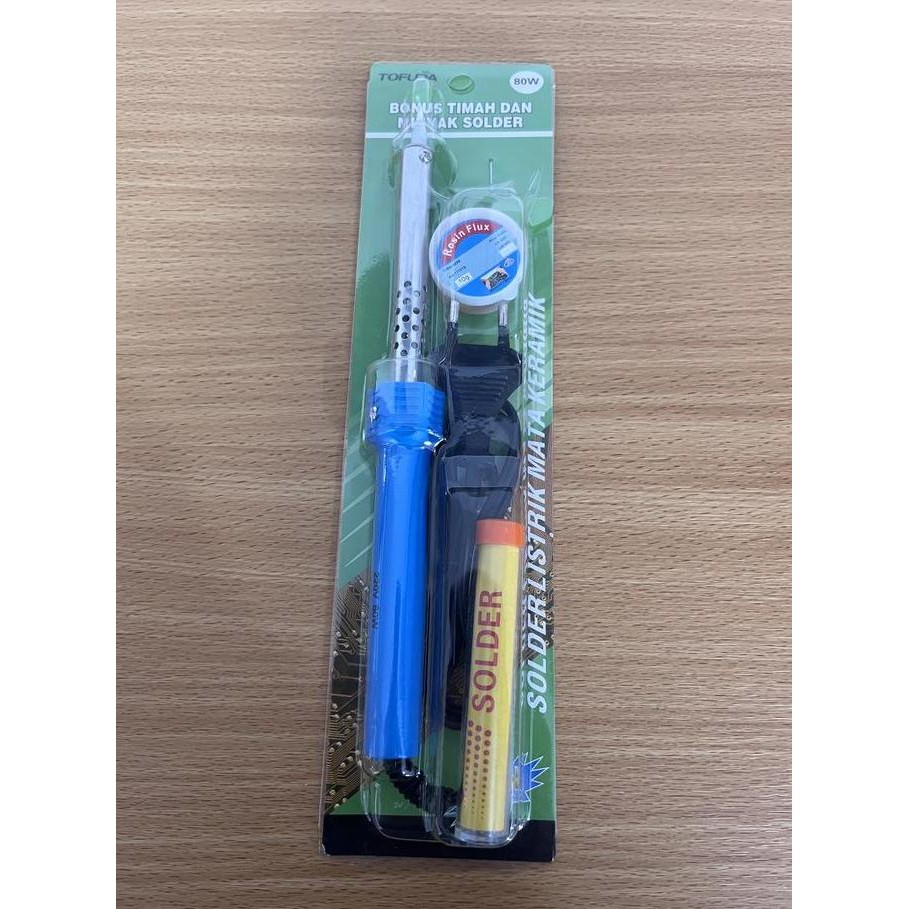 Bst Ready Solder Set Tofuda 80W + Timah + Flux / Solder Listrik / Paket Solder Lengkap / Alat Solder