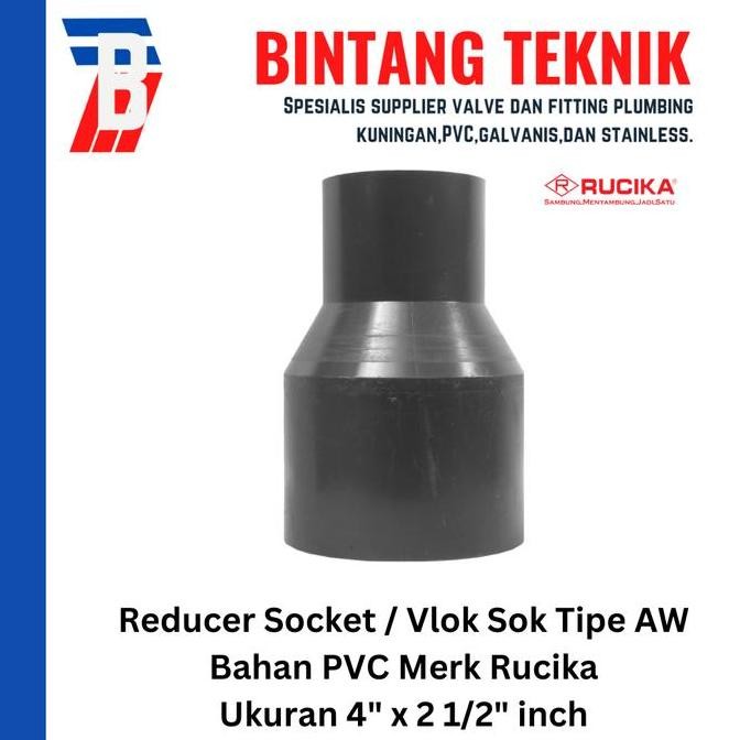 Reducer Sok / Vlok Sok 4" X 2 /2" PVC Rucika AW