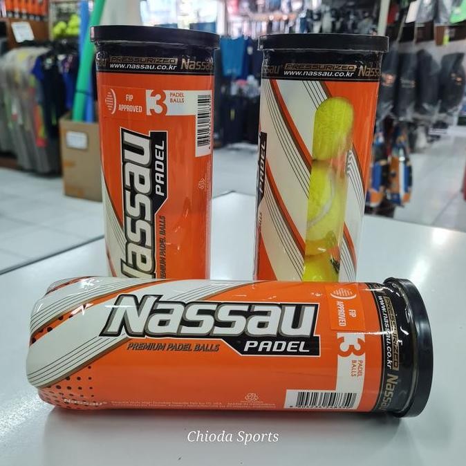 Bola Padel Paddle Padelball Paddleball Ball Nassau Orange Isi 3 Original Outdoor Sepatu Raket